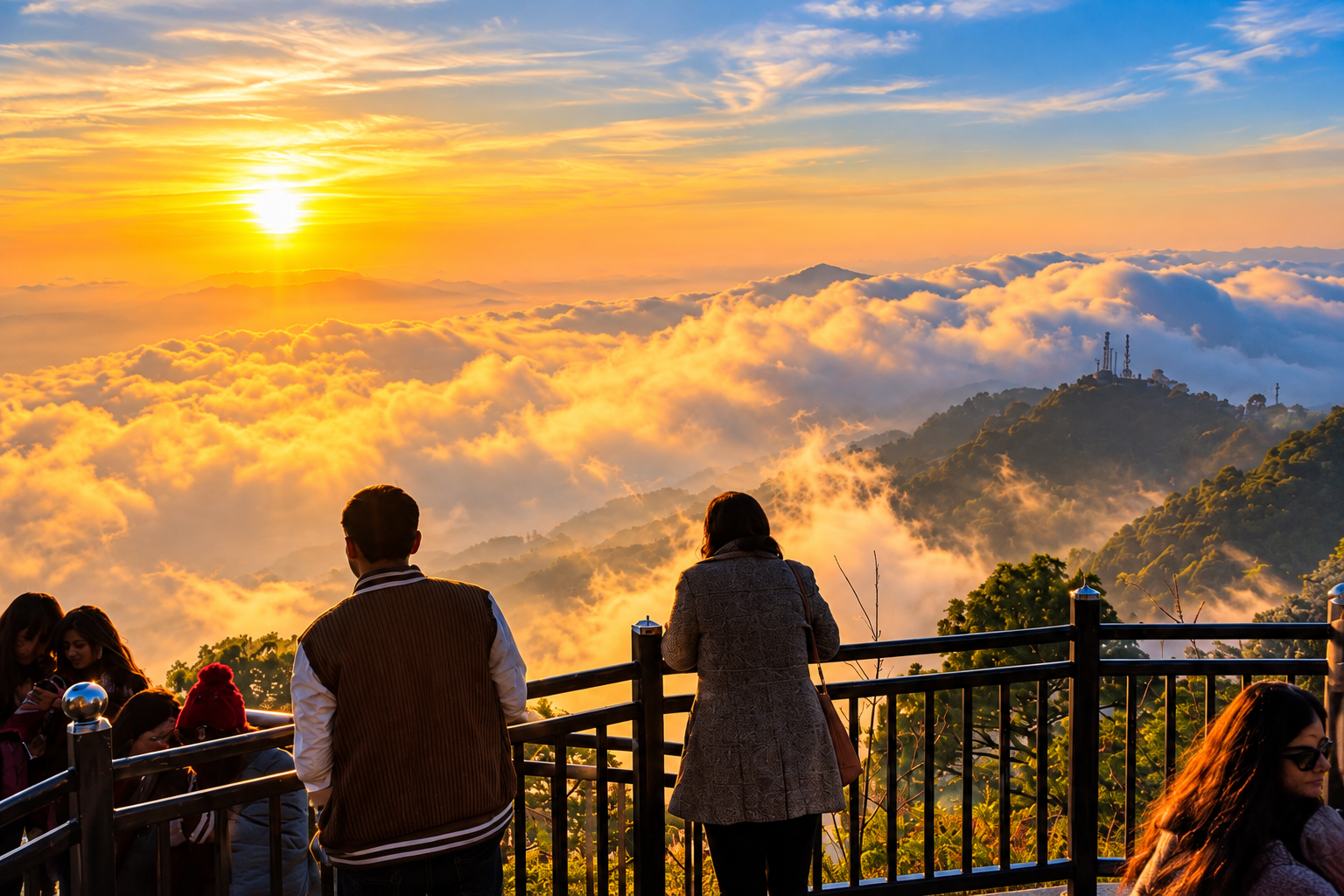 Sunrise Spot begin above the clouds