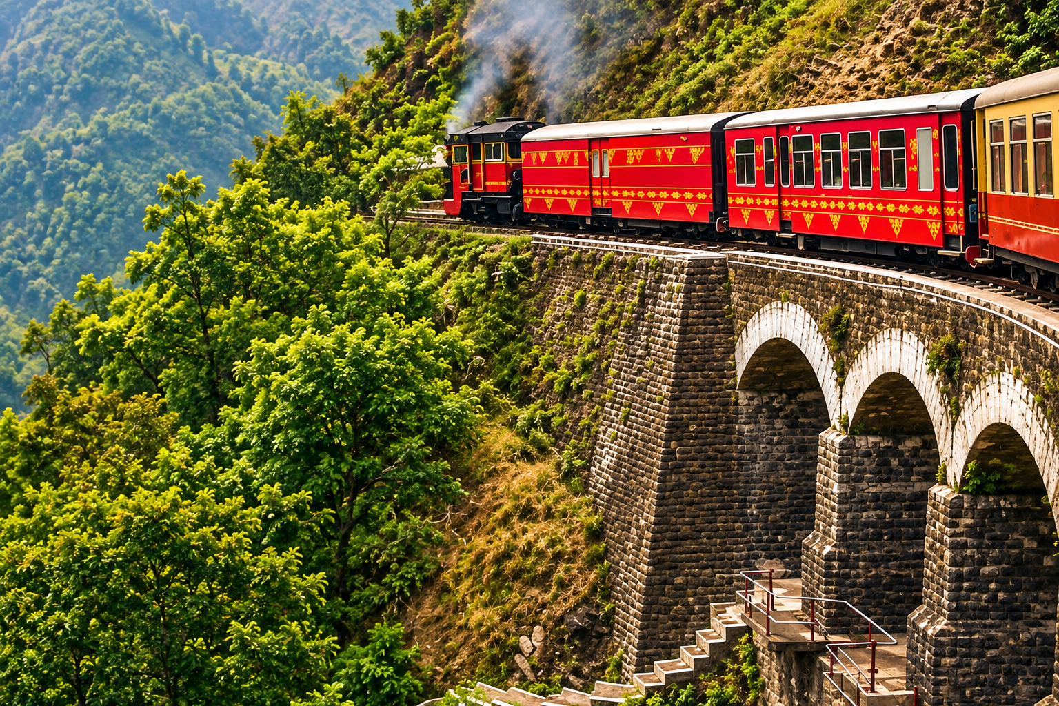 Heritage Toy Train journey through the hills