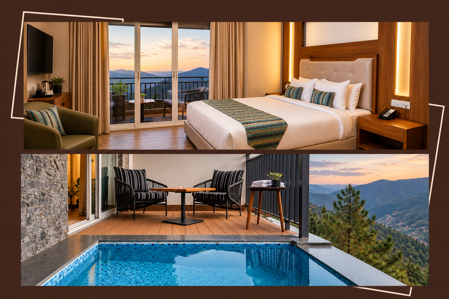 OREN Kasauli — Infinity Plunge Pool Room overlooking valley